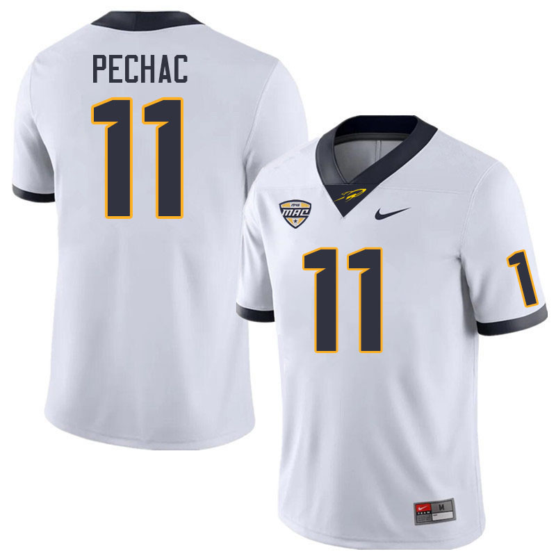 Toledo Rockets #11 Kris Pechac College Football Jerseys Stitched Sale-White